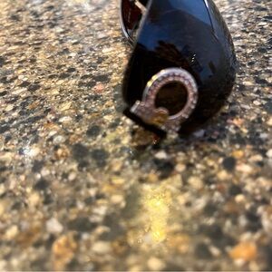 Salvatore Ferragamo Black Sunglasses with Gold Logo Accent